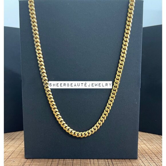 5MM Miami Cuban Link Chain-14K Gold Plated - 925 Sterling Silver Necklace